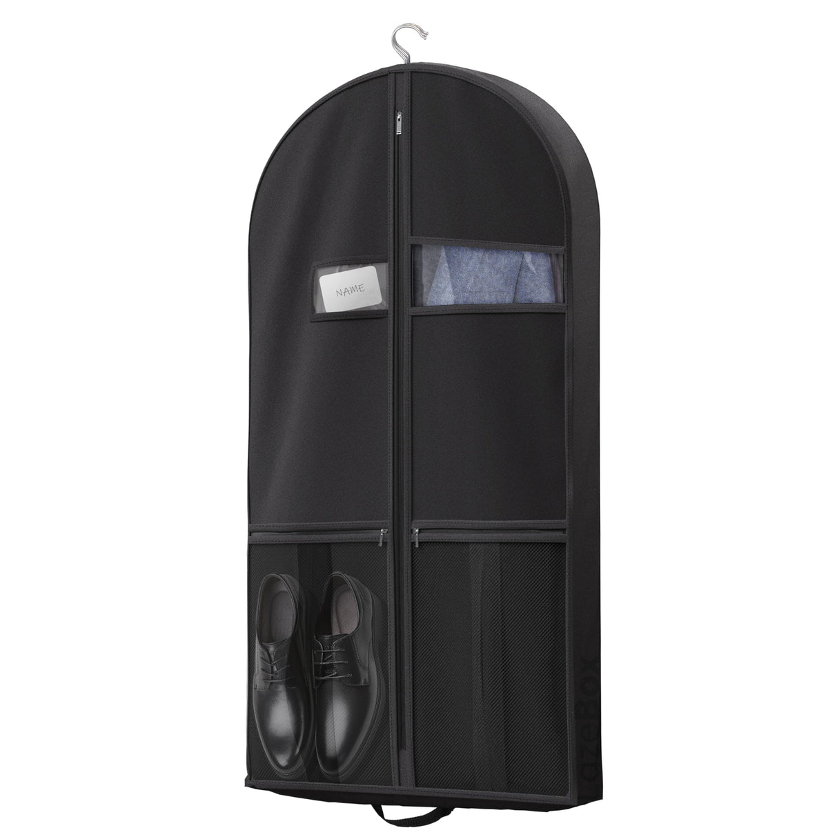 Lazebox 43" Travel Garment Bag with Accessories Zipper Pocket, Heavy Duty Suit Bag for Suits, Tuxedos, Dresses, Coats, Black, 3 packs