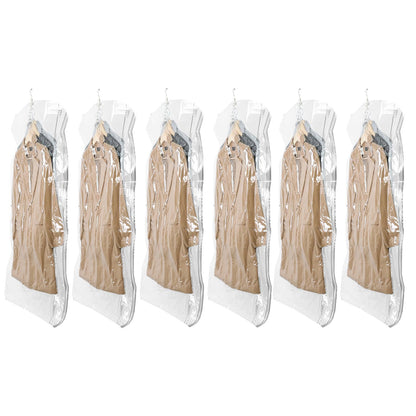 TAILI Hanging Vacuum Sealer Storage Space Saver Bags for Clothes, Suits, Coats or Jackets, 4 Pack Jumbo 53x27.6 Inches, Clear