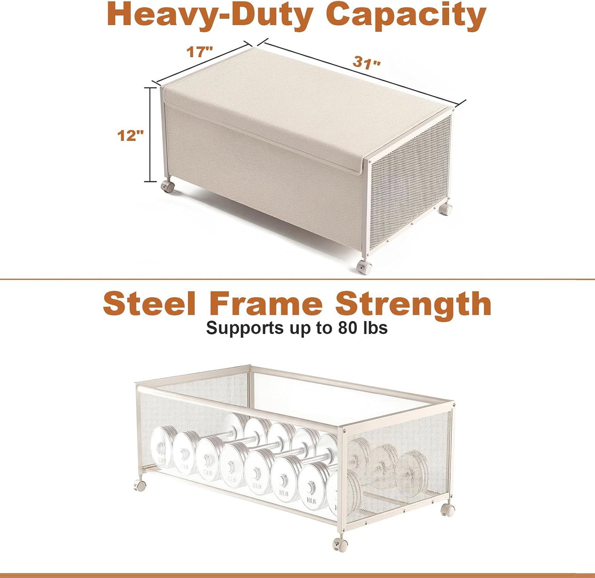 Fokyfok 2Pack Under Bed Storage Containers,12 inch Height,31 inch Long