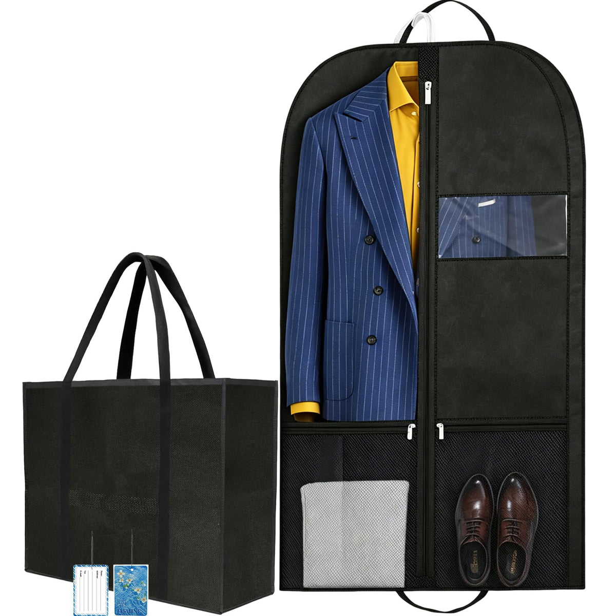 Premium Suit Bag for Travel, Wardrobe Garment Bag with Shoe Compartment