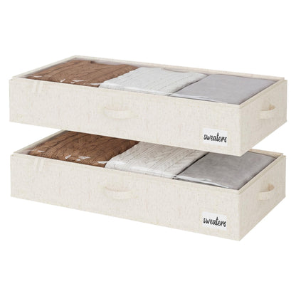 StorageWorks 6 Inch Low Profile Under Bed Storage Containers with Clear Lid