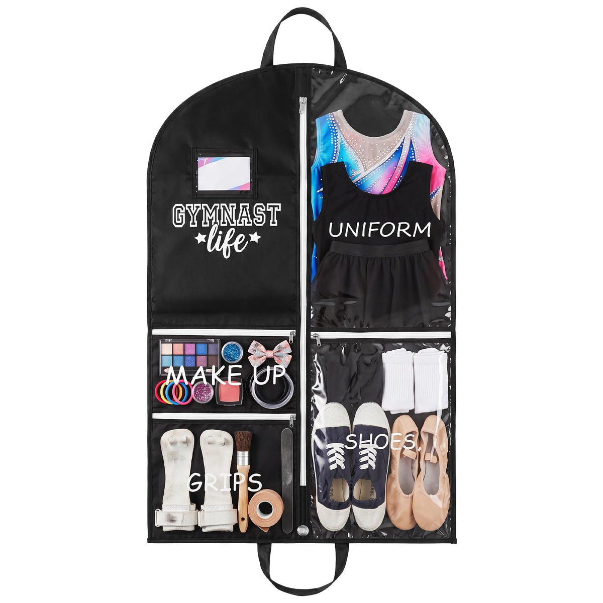 Blushtier 40" Cheer Uniform Garment Bag Cheerleading, Black,Gold