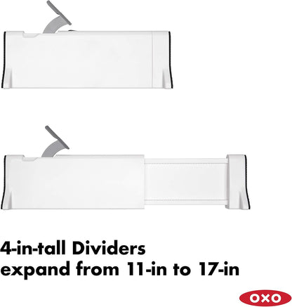 OXO Good Grips Expandable Dresser Drawer Divider, 2-Pack