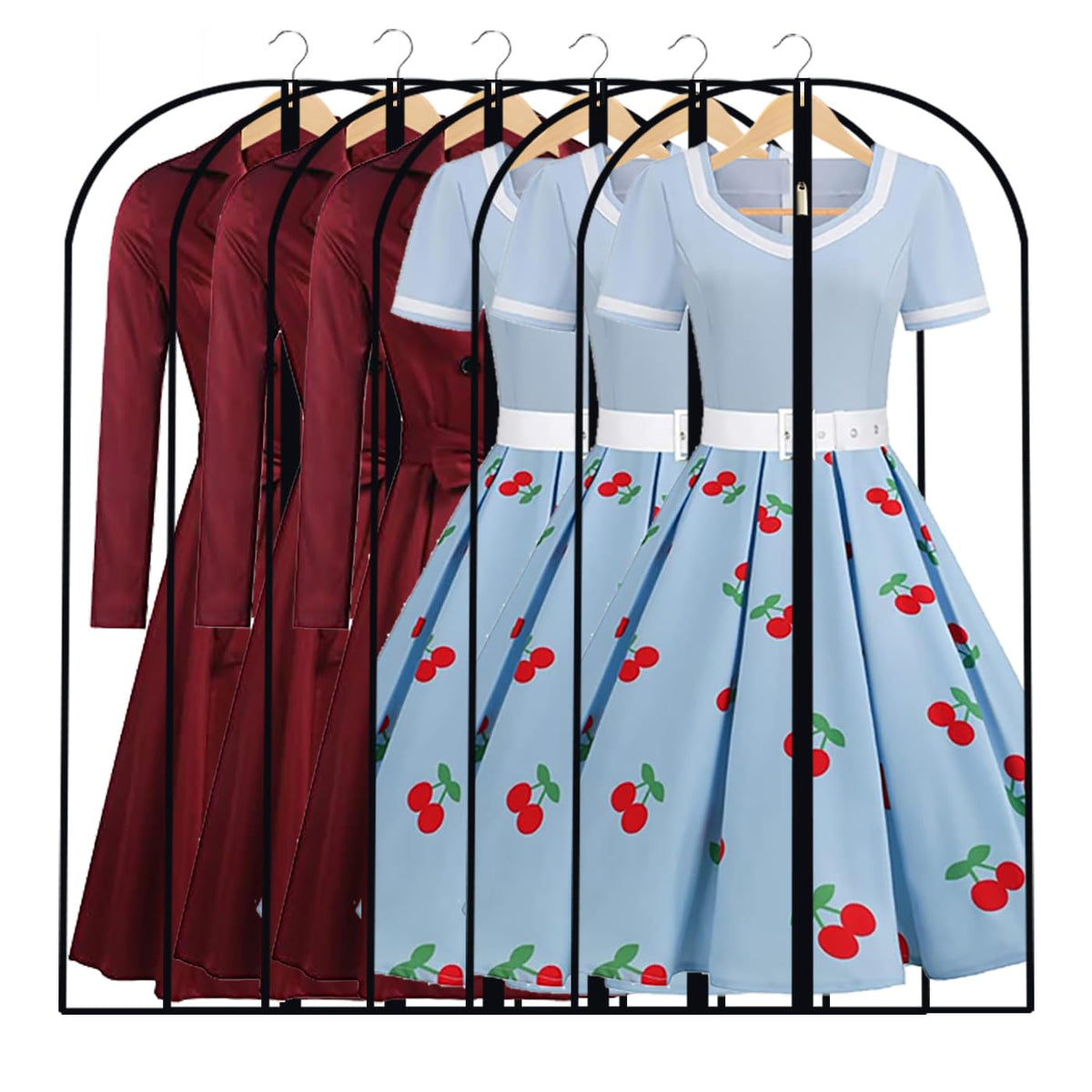 Garment Bags for Hanging Clothes 24"X48"Suit Bags for Closet Storage Plastic Waterproof Suit Cover Bags with Zipper for Suit, Sweaters, Coat Protector Travel Closet Clothing