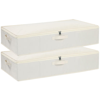 Underbed Storage Organizers,Beige,1 Pack,23.6x11.8x5.9 Inch