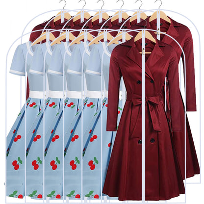 Garment Bags for Hanging Clothes 24"X48"Suit Bags for Closet Storage Plastic Waterproof Suit Cover Bags with Zipper for Suit, Sweaters, Coat Protector Travel Closet Clothing