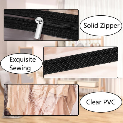 Hanging Garment Bag for Closet Winter Clothes Storage with Clear Window Coat Rack Cover Large Clothing Bags with Zipper Dust Proof Dress Protector (Big)