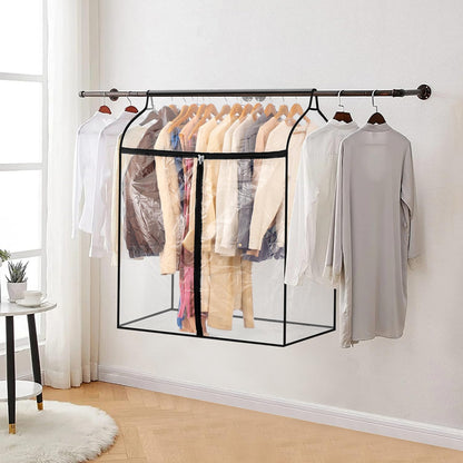 Hanging Garment Bag for Closet Winter Clothes Storage with Clear Window Coat Rack Cover Large Clothing Bags with Zipper Dust Proof Dress Protector (Big)