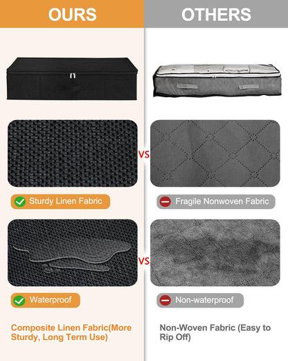 punemi 6.7 in Sturdy Under Bed Clothes Storage Containers, 2Pack, Black