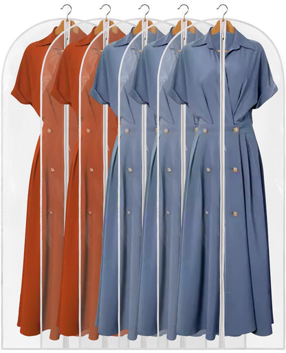 40" All Clear Garment Bags for Hanging Clothes, 12 Packs Suit Bags for Closet Storage, Plastic Waterproof Suit Cover Bags with Zipper for Coats, Jackets, Shirts (Set of 12)