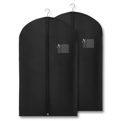 2-Pack Breathable Garment Bags for Hanging Clothes – Dust-Proof Suit & Dress Covers with Clear Window – Waterproof, Foldable Closet Storage Organizer for Coats, Gowns, and Jackets (White, 40")