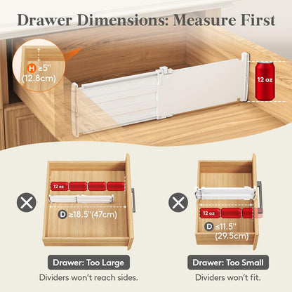 Lifewit 5" Tall Drawer Dividers, Adjustable Deep Drawer Organizer Clothes