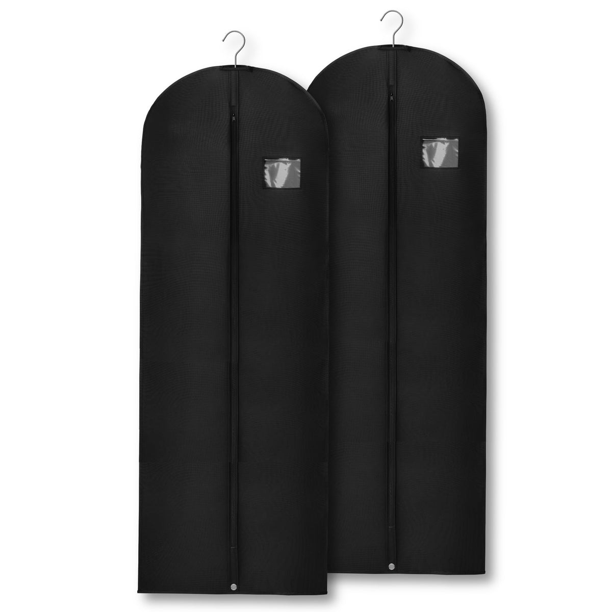 2-Pack Breathable Garment Bags for Hanging Clothes – Dust-Proof Suit & Dress Covers with Clear Window – Waterproof, Foldable Closet Storage Organizer for Coats, Gowns, and Jackets (White, 40")
