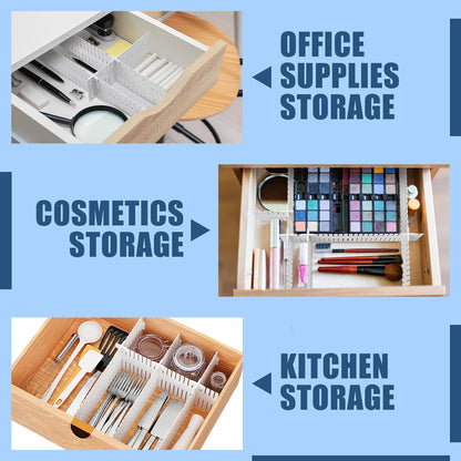 Blosssound 15 Pcs 5.12 Tall Drawer Divider, Adjustable Organizer, White