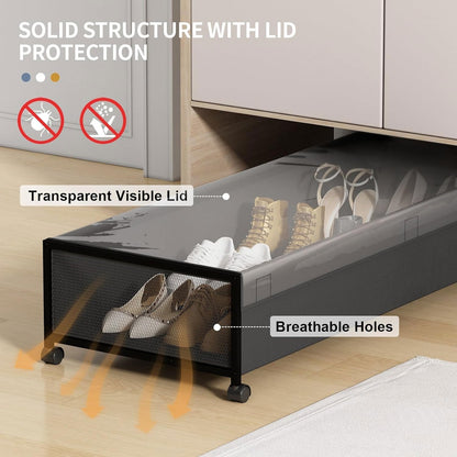 Eastherry Under Bed Storage with Wheels, 2 Pack 36" Extra Long Container