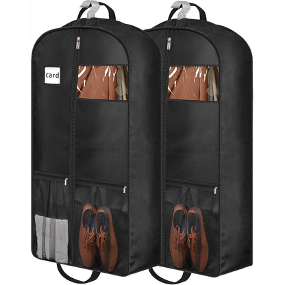 43" Heavy Duty Garment Bags for Travel 6.5" Gusseted Suit Bags for Closet Storage 2 Handles Hanging Clothes Bag with Pocket Mens Suit Cover for Shirts, Coats, Dresses, Suit Holder, 2 Pack