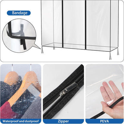 Zilink Clear Garment Rack Cover Transparent Clothes Rack Cover 50 in