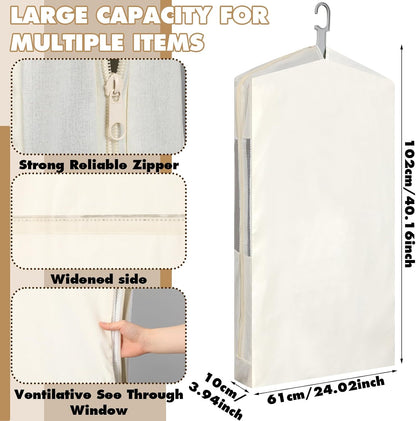 Aliceset 3 Pcs 24x40 In Pure Cotton Garment Storage Bag for Hanging Clothes