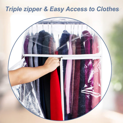 Zilink Clear Garment Bags for Storage Hanging Garment Rack Cover 40 in