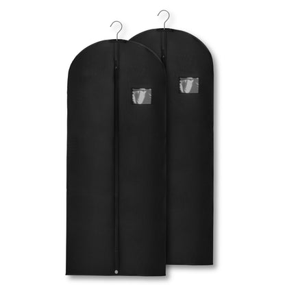 2-Pack Breathable Garment Bags for Hanging Clothes – Dust-Proof Suit & Dress Covers with Clear Window – Waterproof, Foldable Closet Storage Organizer for Coats, Gowns, and Jackets (White, 40")