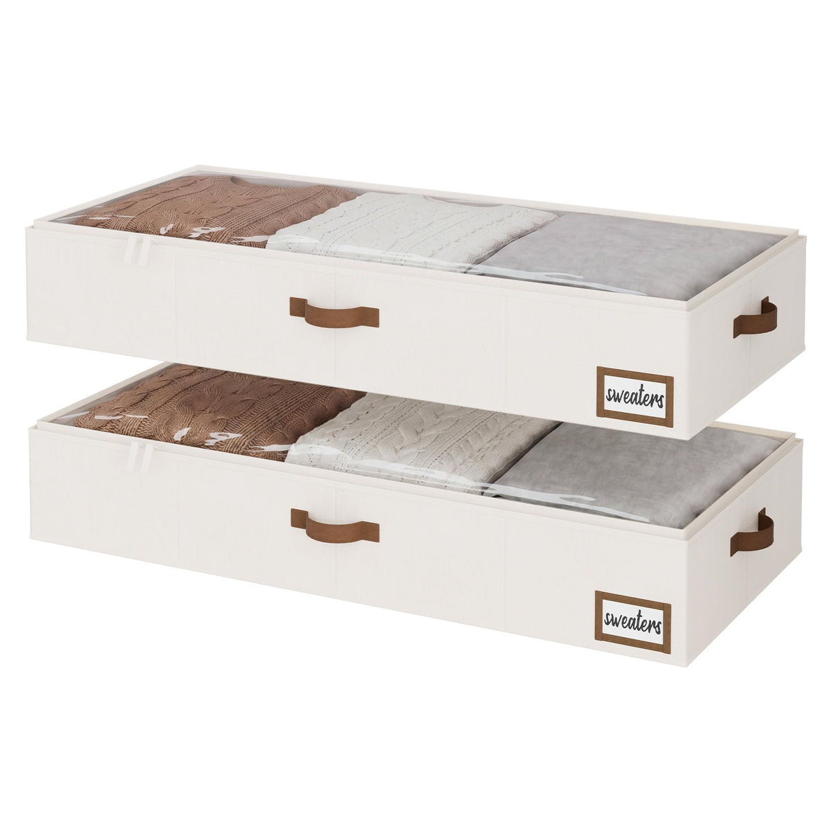 StorageWorks 6 Inch Low Profile Under Bed Storage Containers with Clear Lid