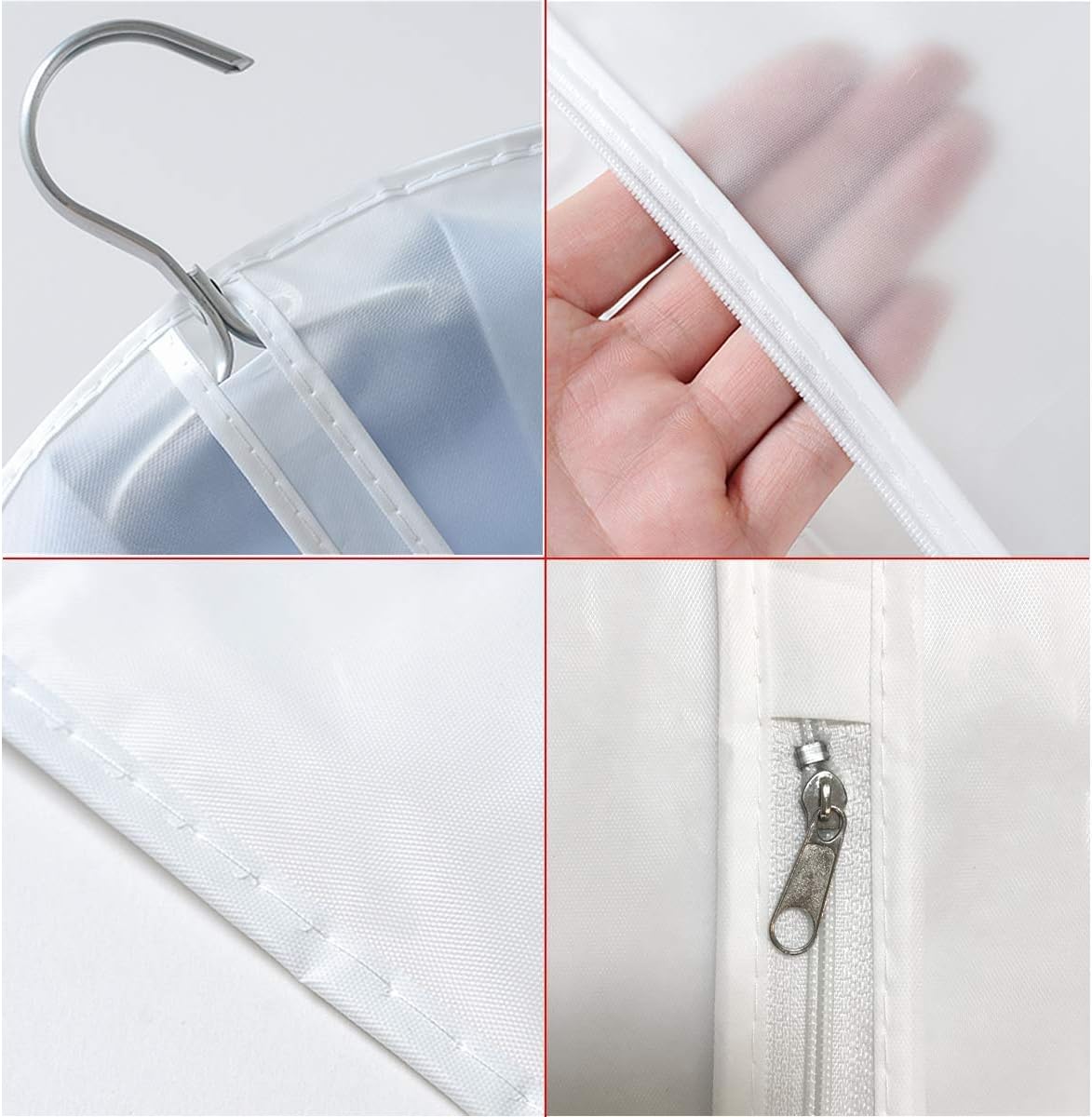 60" Clear Hanging Garment Bags Protect Extra Long Dresses & Gowns