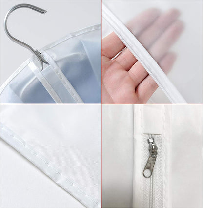 60" Clear Hanging Garment Bags Protect Extra Long Dresses & Gowns