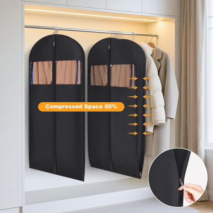 Syeeiex Compression Hanging and Space Saving Garment Bag, 54 Inch, Black