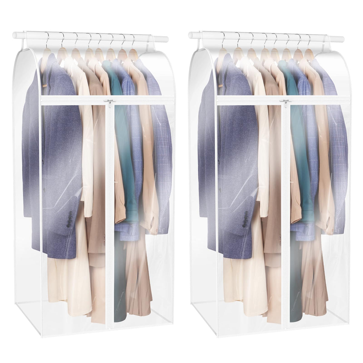Zilink Clear Garment Bags for Storage Hanging Garment Rack Cover 40 in