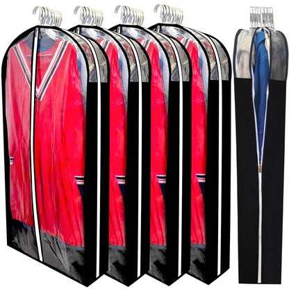 6.3" Gusseted Clear Suit Garment Bags for Storage Hanging Clothes