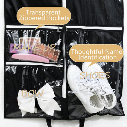 Blushtier 40" Cheer Uniform Garment Bag Cheerleading, Black,Gold
