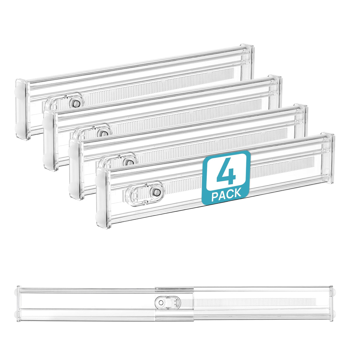 Vtopmart 4" Regular Upgrade Drawer Dividers for Clothes, 12.8"-22.3" 8 Pack