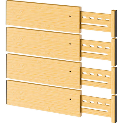 Bamboo Drawer Dividers, 4" High Drawer Organizers for Clothes/Utensils
