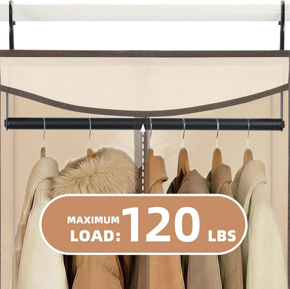 STORAGE MANIAC Garment Bags for Hanging Clothes, 57-Inch, Beige, 2-Pack