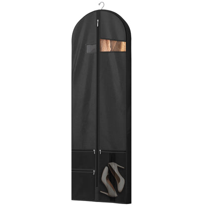 Lazebox 43" Travel Garment Bag with Accessories Zipper Pocket, Heavy Duty Suit Bag for Suits, Tuxedos, Dresses, Coats, Black, 3 packs