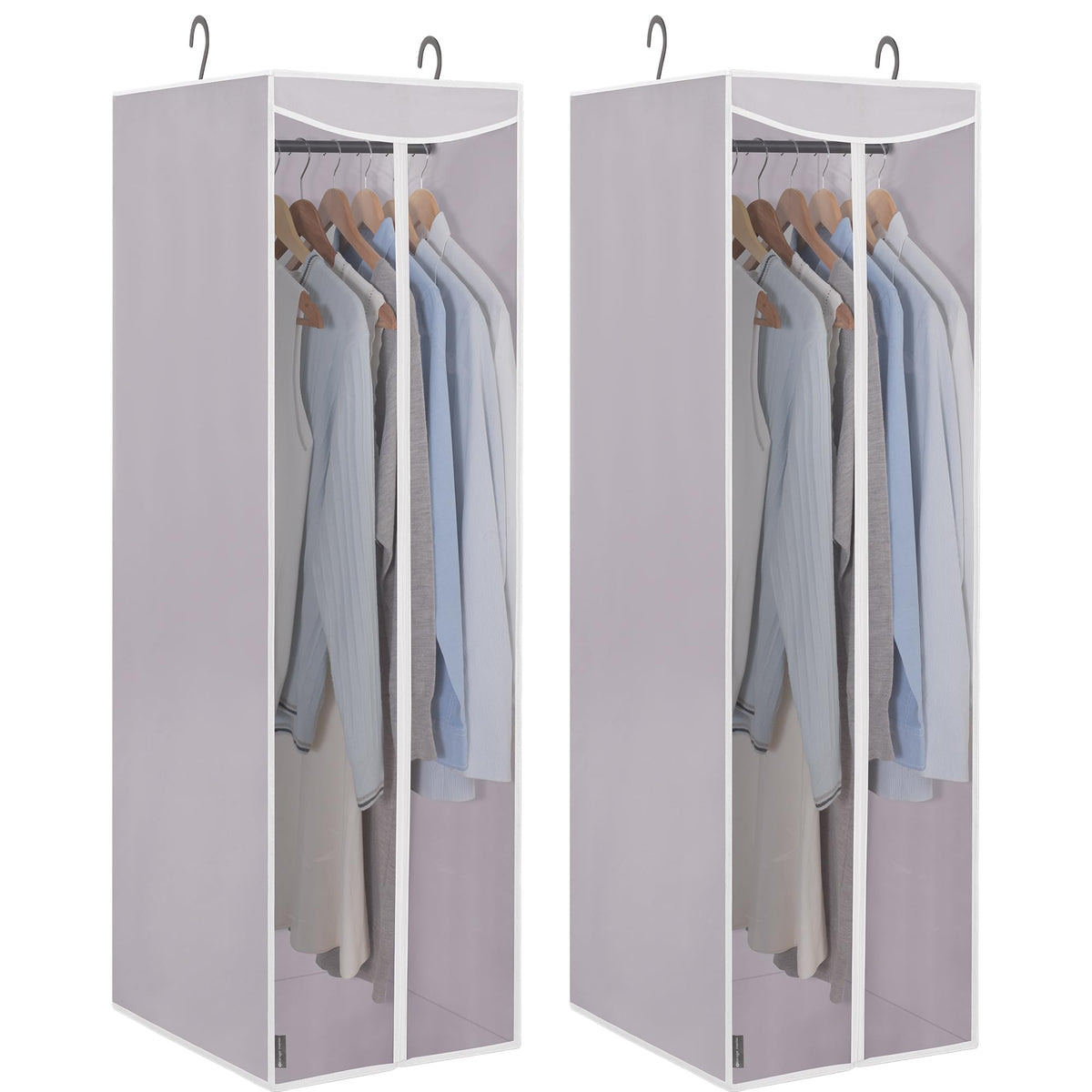 STORAGE MANIAC Garment Bags for Hanging Clothes, 57-Inch, Beige, 2-Pack