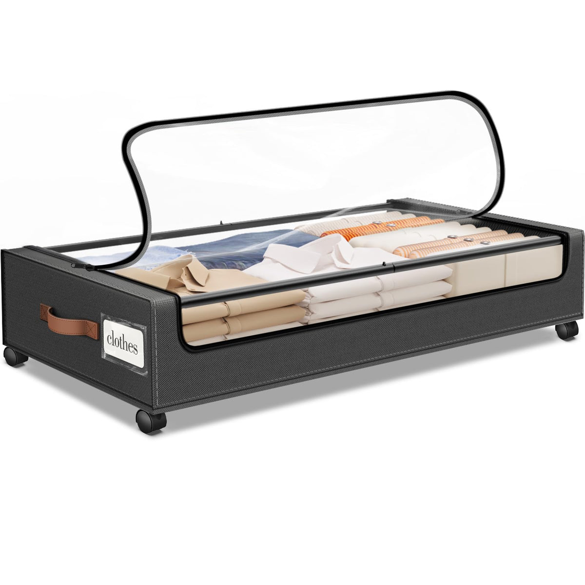 Under Bed Storage with Wheels 2Pack Storage Containers with Clear Window