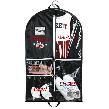 Blushtier 40" Cheer Uniform Garment Bag Cheerleading, Black,Gold