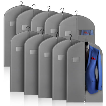 Hleelomi 5 Pack 40-inch Suit Bag Garment Bag for Travel and Storage, Garment Bags for Hanging Clothes with Zipper and Visible Transparent Window, Black
