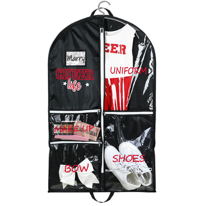 Blushtier 40" Cheer Uniform Garment Bag Cheerleading, Black,Gold