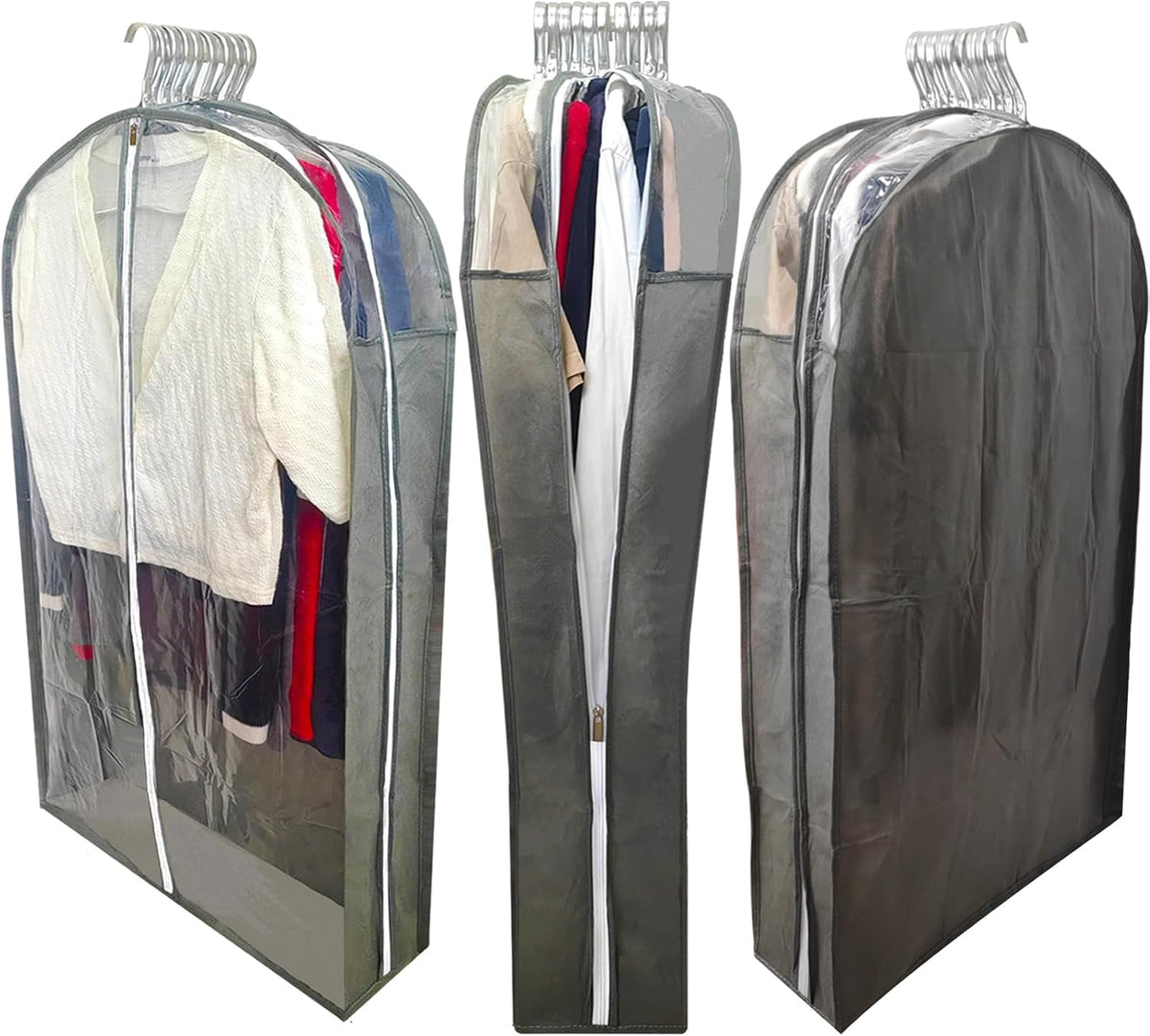 6.3" Gusseted Clear Suit Garment Bags for Storage Hanging Clothes