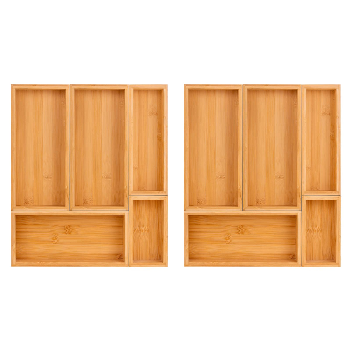 bamboo drawer organizer Set,expandable drawer dividers,wooden storage organizers,drawer organizers for kitchen, bathroom,flatware,Tea Bag Organizer (1 X 5PCS Natural)
