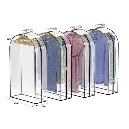 Clear Garment Bags for Hanging Clothes, 4-Pack, 2x40"+2x50"