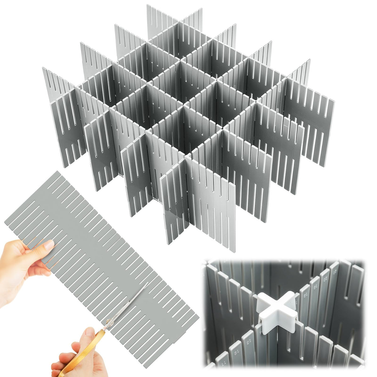 Blosssound 15 Pcs 5.12 Tall Drawer Divider, Adjustable Organizer, White