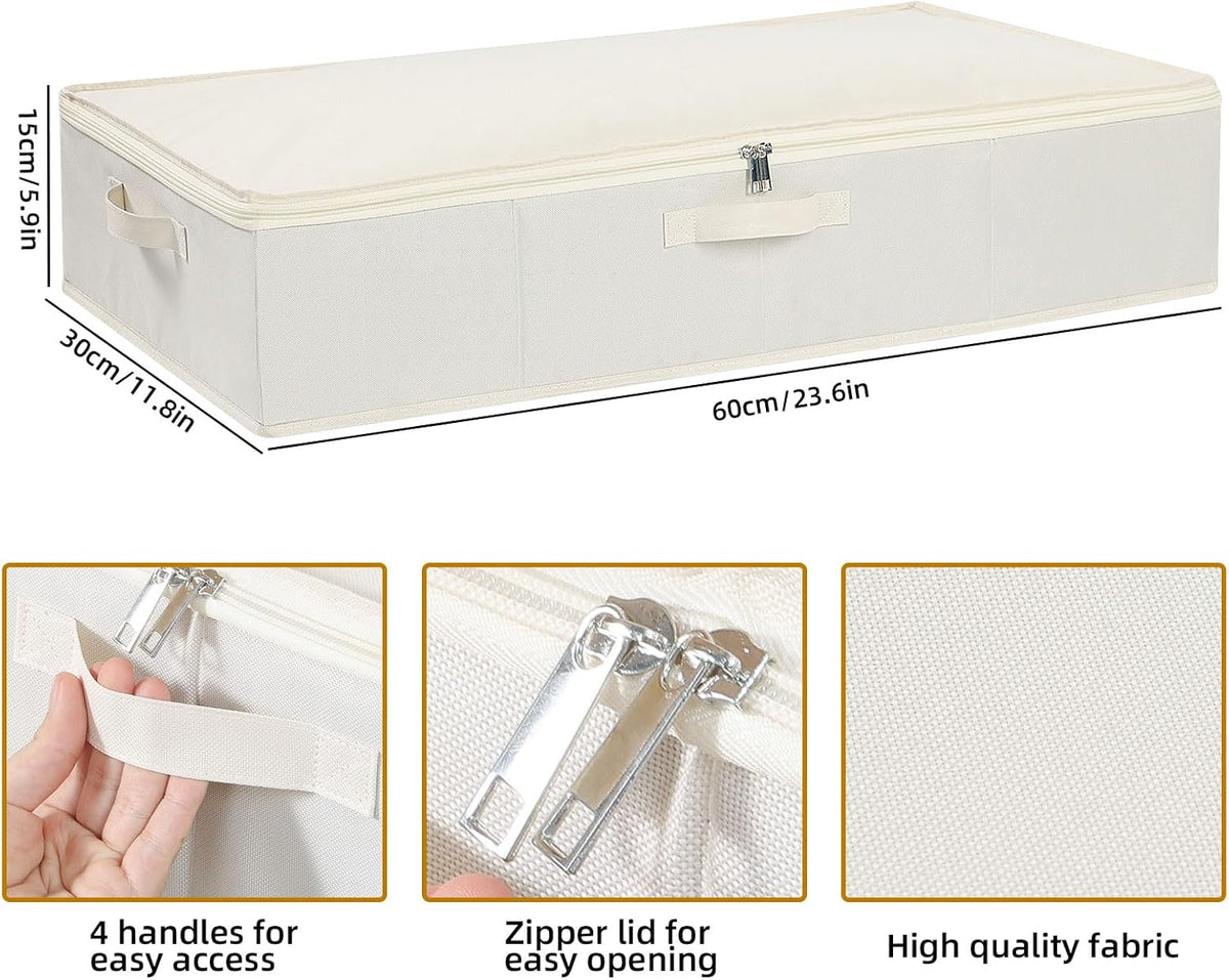 Underbed Storage Organizers,Beige,1 Pack,23.6x11.8x5.9 Inch