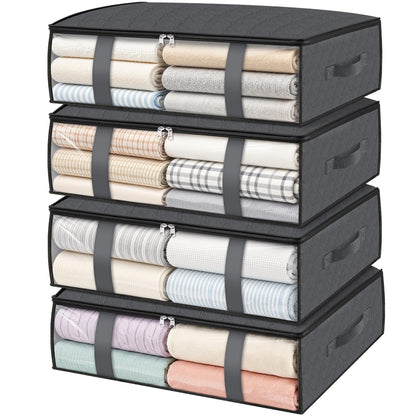 3 Pack Storage Bags, 40L Clothes Storage Containers, Foldable Storage Bins