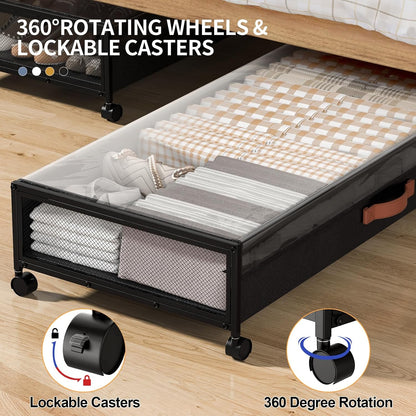 Eastherry Under Bed Storage with Wheels, 2 Pack 36" Extra Long Container