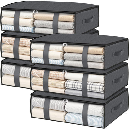 3 Pack Storage Bags, 40L Clothes Storage Containers, Foldable Storage Bins