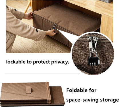 Large Lockable Toy Storage Box, Under Bed Discreet Toy Storage, Brown