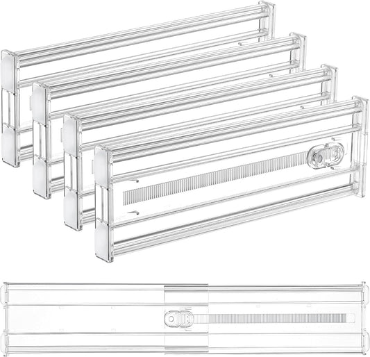 Vtopmart 4" Regular Upgrade Drawer Dividers for Clothes, 12.8"-22.3" 4 Pack